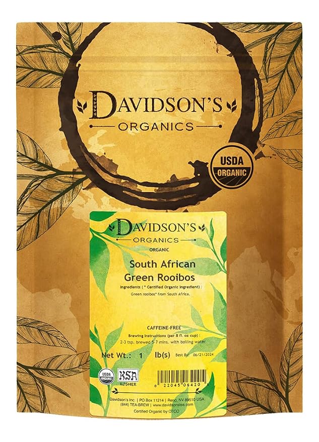 Davidson's Tea Bulk, So African Green Rooibos, 1 Pound Bag