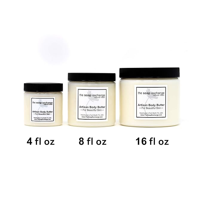 The Soap Exchange Body Butter - Cherry Bomb Scent - Hand Crafted 4 fl oz / 120 ml Natural Artisan Skin Care, Shea Butter, Aloe Vera, Nourish, Moisturize, & Protect. Made in the USA.