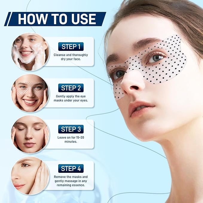 Under Eye Patches for Dark Circles, Eye Patches for Puffy Eyes and Dark Circles, Parches Para Ojeras - Skin Care Deep Hydrating & Firming Eye Treatment