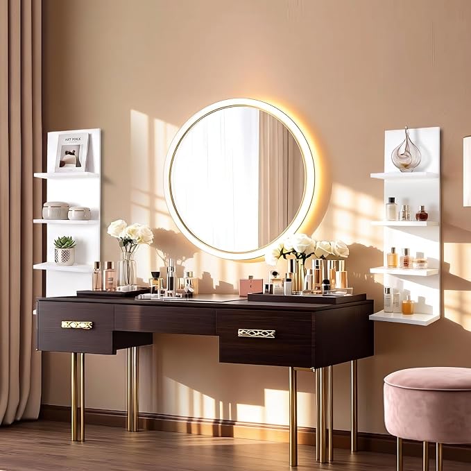 4 Tiers Floating Shelves, Wall Mounted, White | Modern White Lack Shelf, Storage Shelves for Home Decor, Perfume Organizer, Bathroom, Dressing Room, Living Room