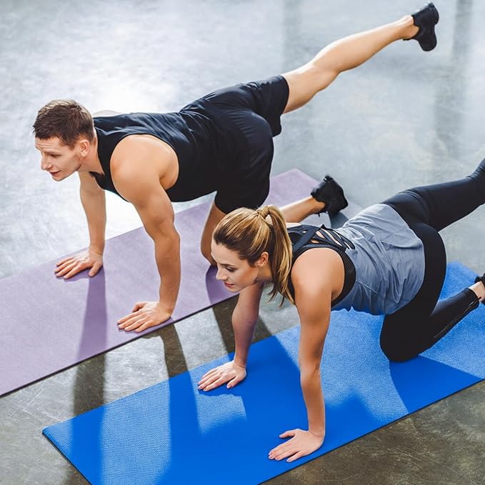 3 mm Thin Yoga Mats Bulk, Lightweight PVC Exercise Mats Non Slip Workout Fitness Pads for Yoga Pilates Stretching Classes Gym Home Studio, Easy to Clean