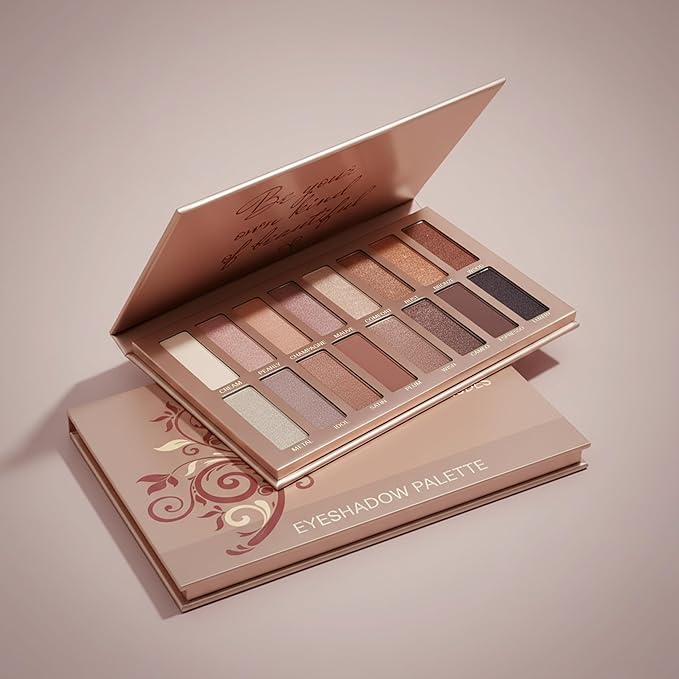 Lamora Eyeshadow Palette Makeup - Eye Makeup Palette with 16 Highly Pigmented Matte & Shimmer Shades - Vegan & Blendable