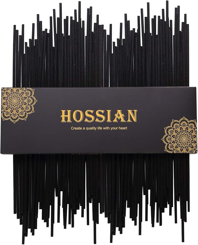 HOSSIAN 100PCS Fibre Reed Diffuser Sticks -10 Inchx 3.5mm BlackDiffuser Replacement Sticks(10" Black)