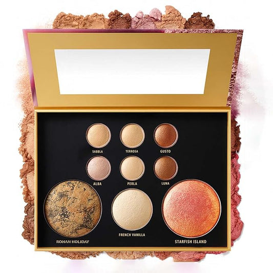 K'APEINE All in One Baked Makeup Palette, Eyeshadow, Blush Highlighter & Bronzer Face Kit Neutral Tones Baked Powder Palette with Matte Shimmer Finish Hign Pigment Full Face Makeup Gift Set for Women