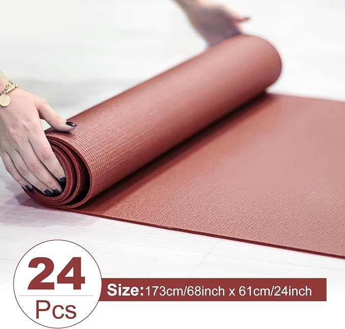 3 mm Thin Yoga Mats Bulk, Lightweight PVC Exercise Mats Non Slip Workout Fitness Pads for Yoga Pilates Stretching Classes Gym Home Studio, Easy to Clean