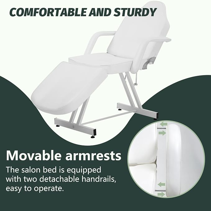 PayLessHere Multipurpose Tattoo Chair 72" L 24" W Massage Bed with Hydraulic Stool Beauty Bed Table Salon Chair for Professional Massage Facial Lash Beauty Spa Treatment