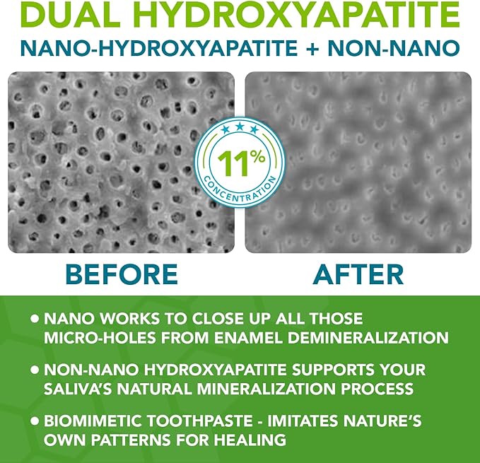 Nano hydroxyapatite Toothpaste Fluoride Free; Dentist Formulated Pro Remineralizing Toothpaste Plus Anti Cavity Xylitol, Tooth Remineralization for Sensitive Teeth & Enamel Support in Citrus Blast