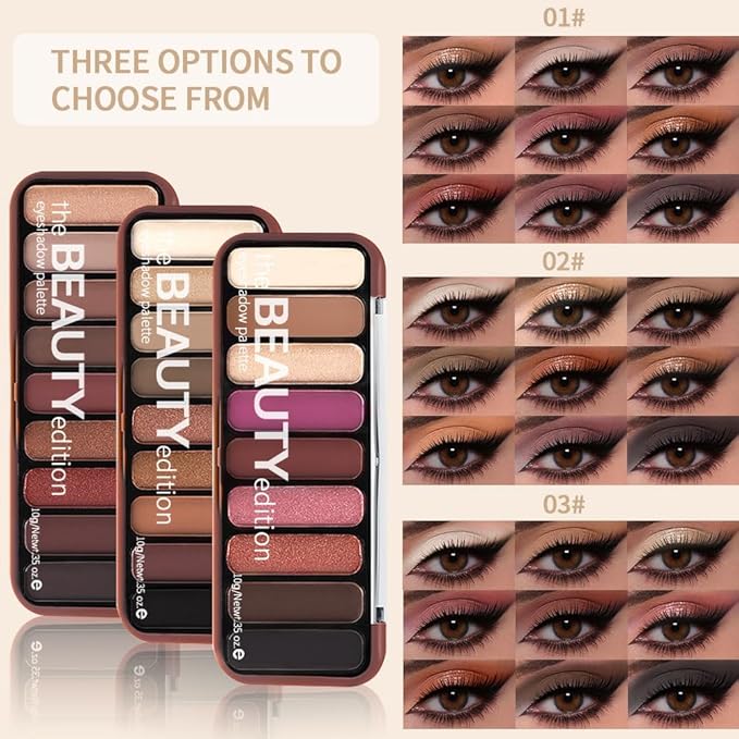 Gold Nude Brown Eyeshadow Palette – 9 Matte & Shimmer Shades in Frosted Ivory, Latte, Rose Bronze, Golden Copper & Deep Cocoa – High Pigment, Blendable, Long-Lasting Natural to Glam Smokey Eye Looks