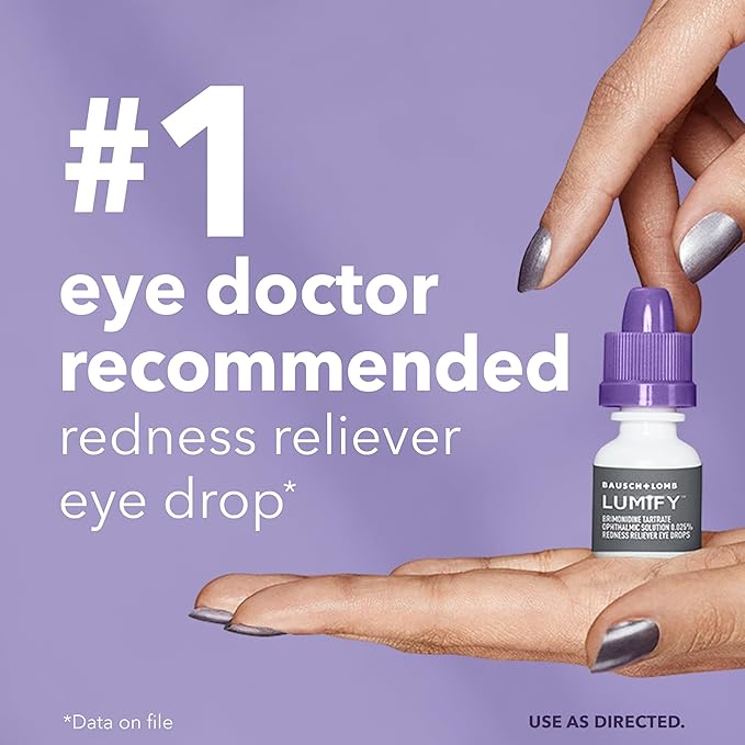 LUMIFY Eye Drops for Red Eyes, Redness Reliever for Brighter Looking Eyes, Works in 1 Minute & Lasts Up to 8 Hours, Eye Drops, 0.08 Fl Oz (2.5 mL)