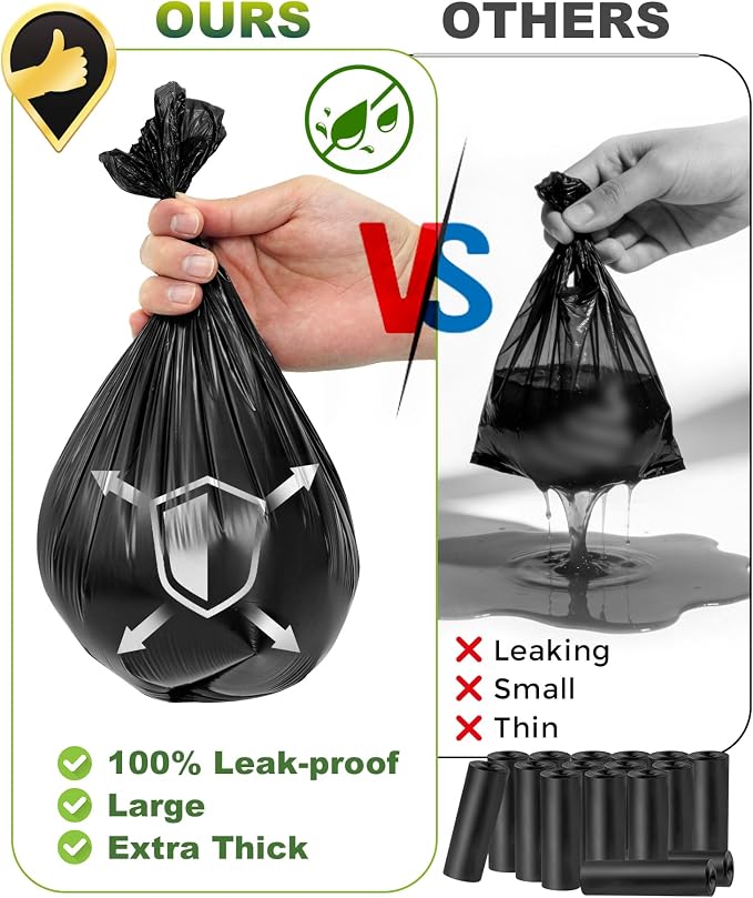 Charmount 200 Pack Dog Poop Bags Rolls with Zippered Pouch Dispenser Holder | Extra Thick Leak-Proof Unscented Waste Bags, Coreless Easy Load for Small to Large Dogs