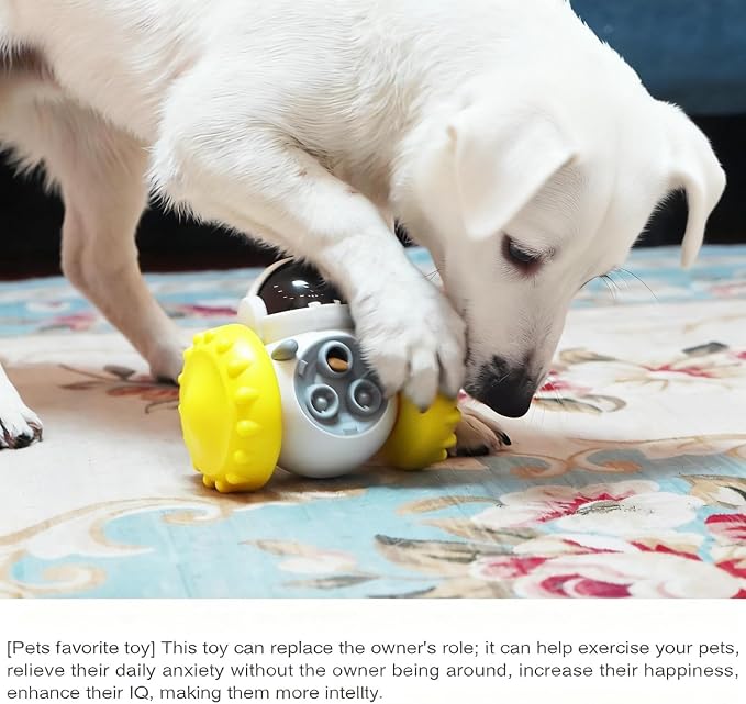 Interactive Dog Treat Dispenser for Slow Feeder (Yellow)