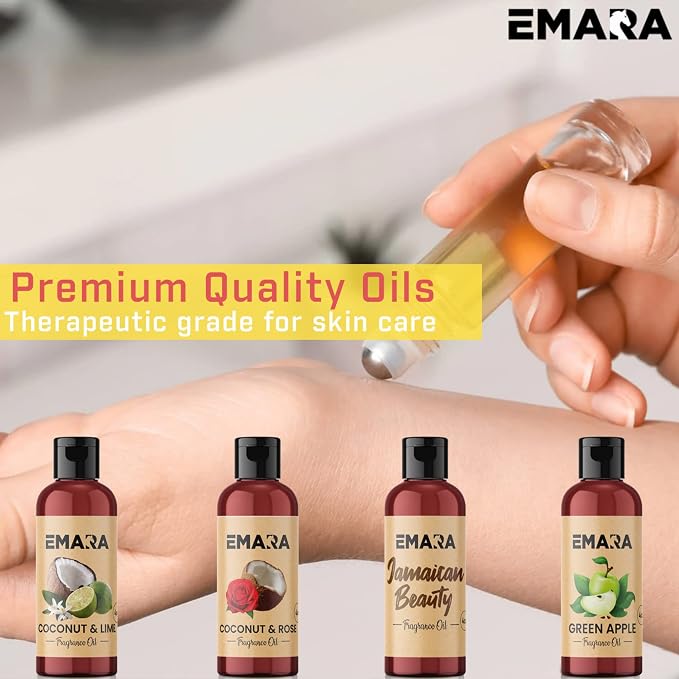 EMARA All Natural Fruity Coconut & Lime Essential Oil for Diffusers, Skin Care, Aromatherapy Fragrance Oil, Organic Therapeutic Grade 4 fl oz