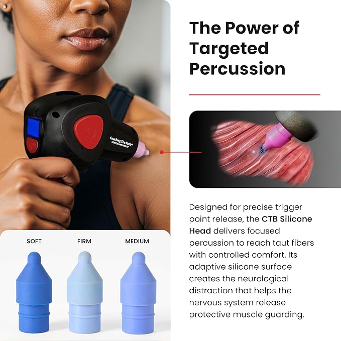 Muscle Liberator 3 Therapeutic Percussion Tool, Massage Gun, Rechargeable, Silicone Heads, 2.5 lbs, 13mm Stroke Depth, 16 Speed Settings, Quiet Operation