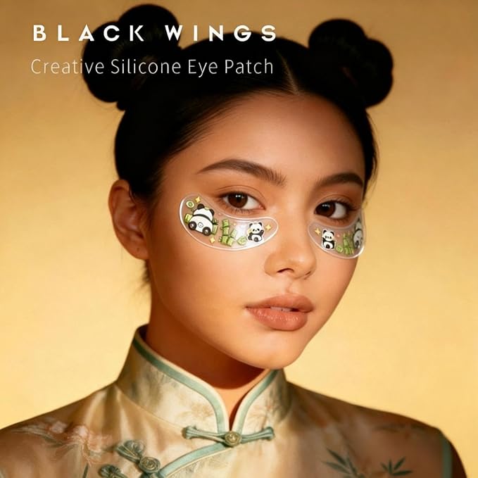 BlackWings Self Adhesive Silicone Under Eye Pads, Reusable Moisturizing Under Eye Patches for Lash Lift & Eyelash Extensions, Soft Lash Extension Tools Eye Gel Pads for Salon & Home Use(panda mix)
