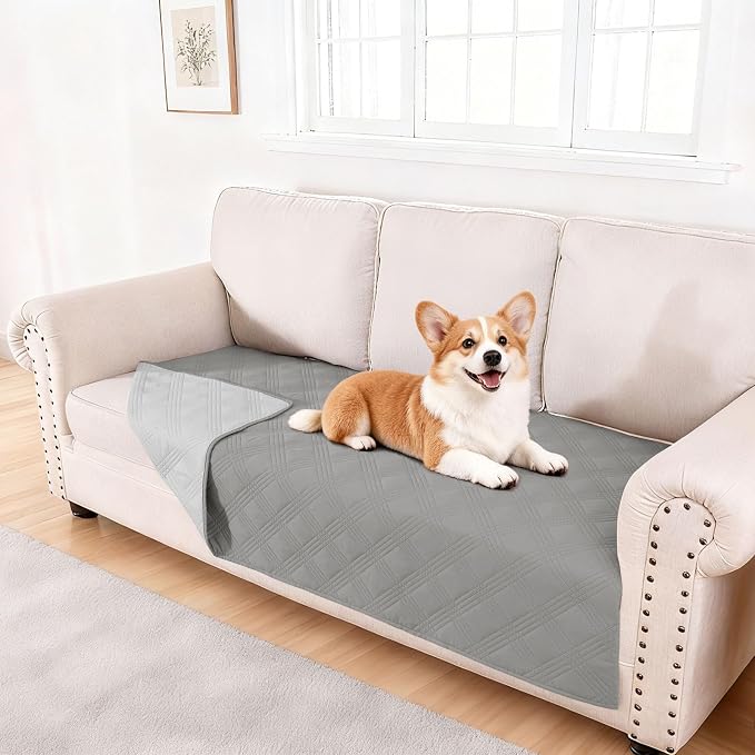 Waterproof Reversible Dog Blanket, Soft Couch Cover for Dogs Washable | Dual-Sided Waterproof Pet Bed Blanket, Resist Stains Spills & Pet Hair, Practical Furniture Protector For Pets, Size 40"x70"