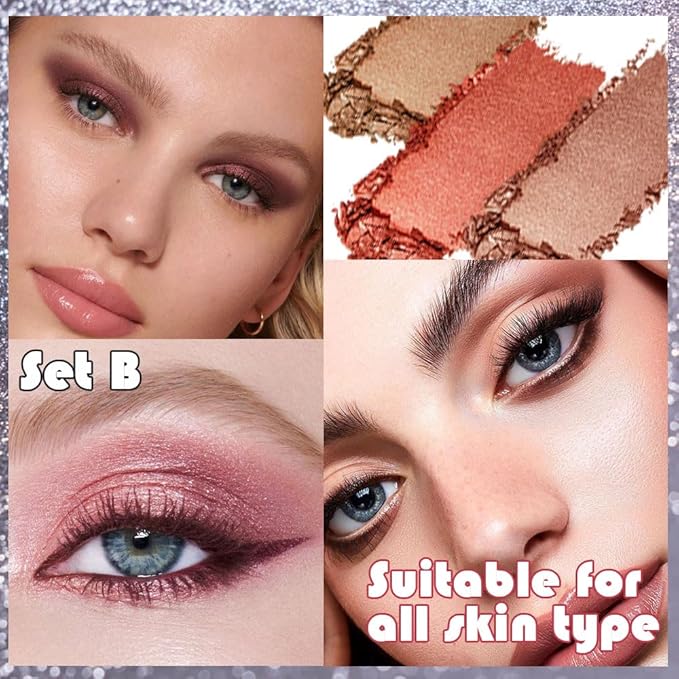 12 Colors Highly Pigmented Eye Shadow Palette Makeup Kit for Women, Nude Brown Peach White Purple Bronze Gold Eyeshadows, Matte Smoky Shimmery Metallic Shade Eyeshadow Palette Long-Lasting Waterproof
