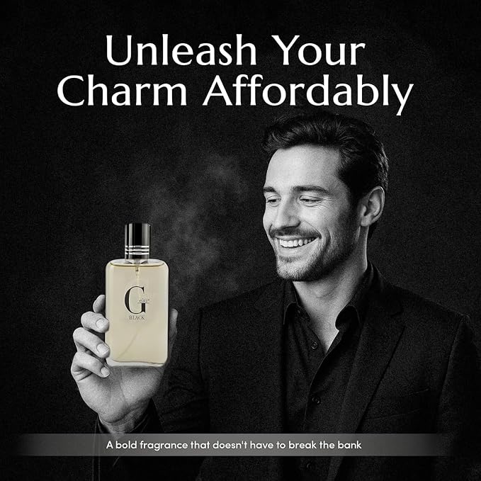 PB ParfumsBelcam G eàu Black Eau De Toilette Spray for Men – 100 mL Affordable, Long-Lasting Fresh Aquatic Fragrance & Spicy Aquatic Scent with Sandalwood & Patchouli for Day & Night Use