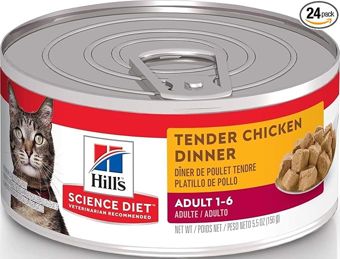 Hill's Science Diet Adult 1-6 Wet Cat Food | #1 Veterinarian Recommended, Chicken Stew, 5.5 oz. Cans, 24-Pack