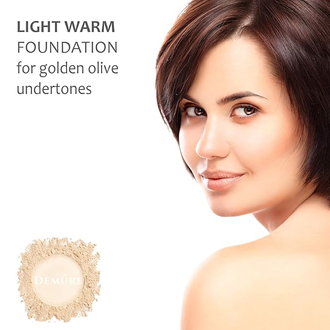 Demure Natural Makeup - Light Warm Foundation, Concealer, Pure Crushed Minerals, Loose Face Powder