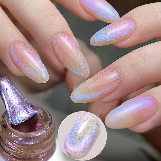 Born Pretty Purple Auroras Cat Magnetic Eye Gel, Fall Winter Mermaid Shiny Effect Soak Off Nail Art Salon Manicure Home Gift 15ml