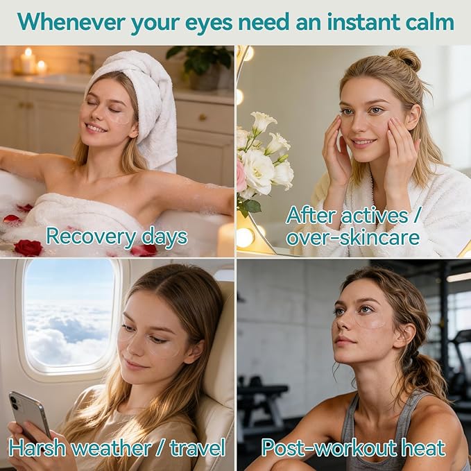 Shield Energy Soothing Under Eye Patches (28 Pairs), Vitamin B3, B5 & Ectoin Hydrogel Eye Mask for All Skin Types, including Sensitive Skin & Redness - Fragrance-Free, Barrier Repair, Deep Hydration