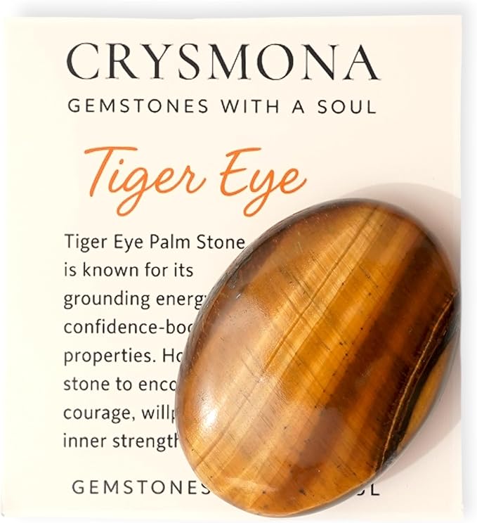 Large Tiger Eye Crystals Gemstone Polished Palm Stone Healing Crystals Thick Natural Reiki Worry Stone Energy Balancing Anxiety Stress Relief Meditation 1 Pc