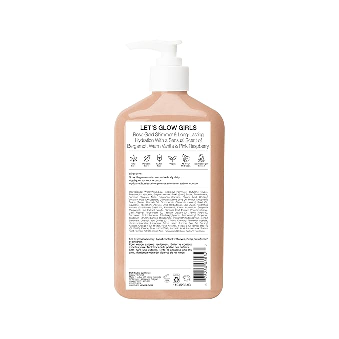 Hempz Glow Getter Body Lotion, Hydrating Moisturizer with Shimmer, 17 oz.