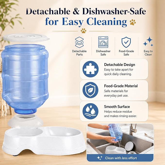 Automatic Dog Feeders - 3 Gallon Capacity Gravity Food Dispenser for Large Dogs and Cats