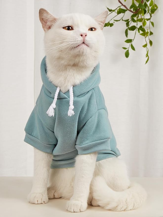 Basic Dog Hoodie Sweatshirt Puppy Sweater Warm Cat Costumes Pet Clothes for Chihuahua Puppy Kitten Small Medium Dogs Multicolored Small