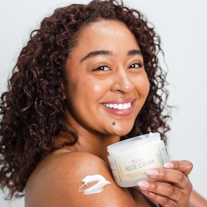 Deluvia Miracle Aloe Cream | Face & Body Moisturizer with Vitamin E & Aloe Vera | Hydrating, Soothing for Dry Skin | Non-Greasy - 2 oz Compact Travel Size