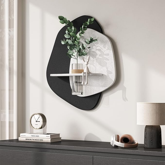 3D Textured Black and White Abstract Wall Art for Living Room, 20x24 Inch | With vase, Textured, Modern, Minimalist, Artwork for walls, Dining room, Hallway, Bedroom, Sandstone wall decor
