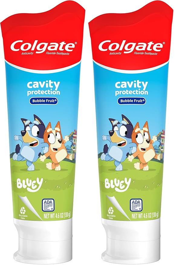 Colgate Kids Toothpaste with Fluoride, Mild Fruit Flavor | Fights Cavities | Sugar Free | 4.6 Oz Tube | Pack of 2