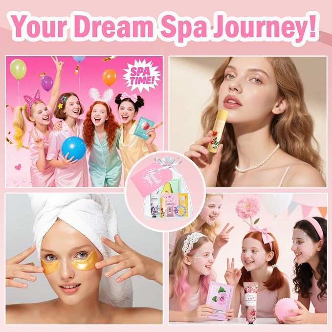 90PCS Spa Party Supplies for Girls, Spa Birthday Party Favors Include Face Masks Skincare, Under Eye Patches, Lip Mask Spa Kit, Bulk Gifts for Women, Mothers Day, Teacher Appreciation Gifts