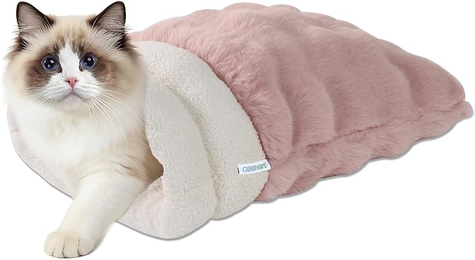 3 in 1 Semi-Enclosed Self Warming Burrow Cat Bed Sleeping Cave | Keep Warming, Machine Washable, Easy to Clean, Soft & Comfortable, Pet Beds fo Cats & Dogs, Cozy Privacy Nook