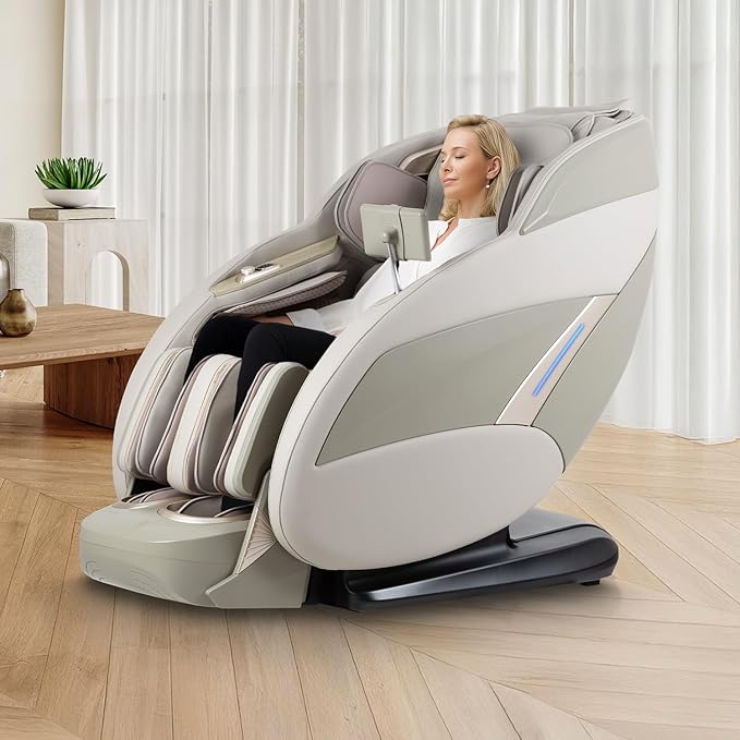 Titan 4D Endor l 4D Massage Roller l Full Body Massage Chair l Body Scan Technology l SL Track l 3 Stage Zero Gravity Reclining l Space Saving l Bluetooth Speakers (Taupe)