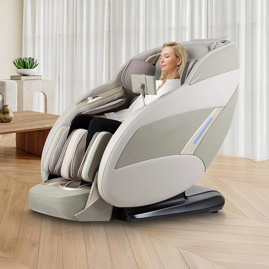 Titan 4D Endor l 4D Massage Roller l Full Body Massage Chair l Body Scan Technology l SL Track l 3 Stage Zero Gravity Reclining l Space Saving l Bluetooth Speakers (Taupe)