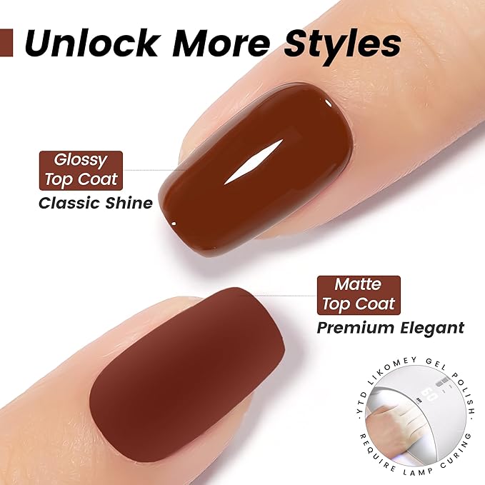 YTD Likomey Van Dyke Brown Gel Nail Polish,15ml Salon Home DIY Nail Art Manicure and Pedicure Fall Winter Soak Off UV Color Varnish,CS217