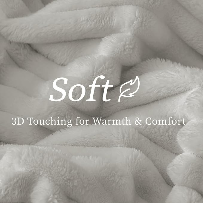 BEDELITE Ribbed King Size Blanket for Bed, Light Grey, 108"x90" | Ultra-Soft Plush Fleece, Warm Yet Lightweight, Ribbed Texture, Home Decor, Machine Washable, Giftable, All-Season Use