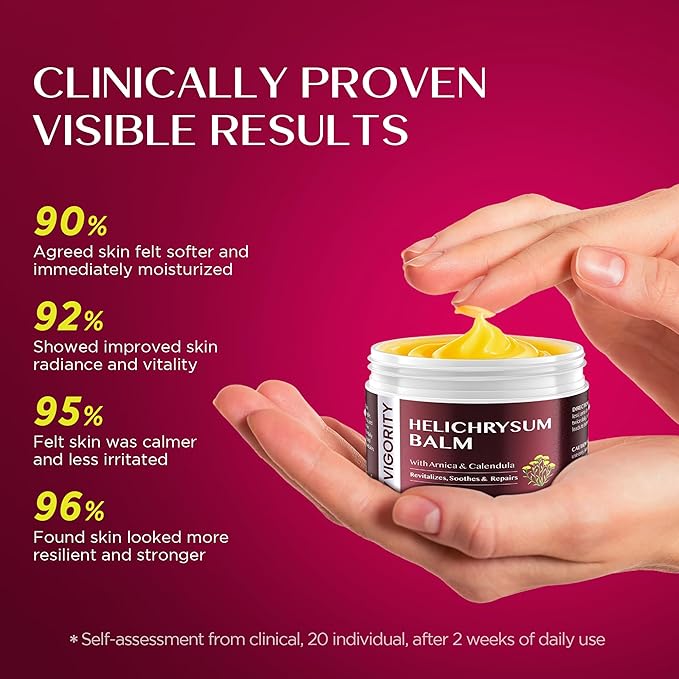 Vigority Helichrysum Balm Soothes & Repairs: Restorative Arnica Cream with Calendula for Bruised, Fragile & Thin Skin – Moisturizes, Revitalizes & Strengthens Skin Barrier for Adult Seniors - 3.4 oz