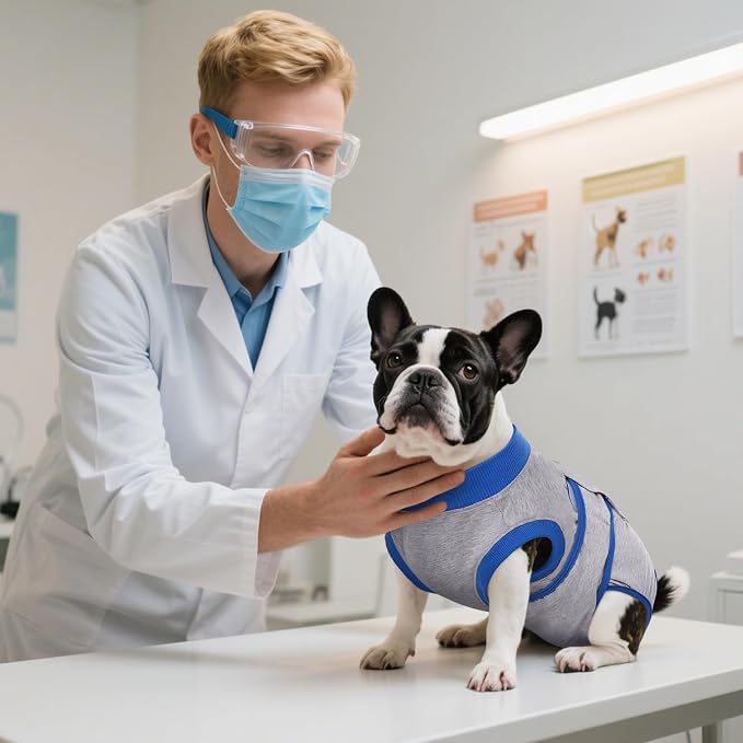 Kuoser Recovery Suit for Dogs Cats, Soft Dog Surgery Suit Female Male Spay | Professional Dog Onesie for Surgery, Substitute E-Collar & Cone, Prevent Licking Dog surgical suit Pet Neuter Suit