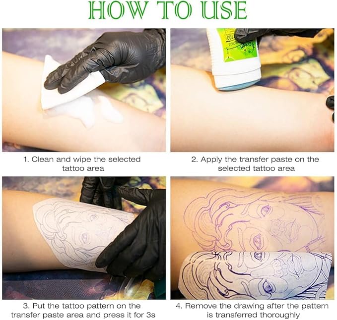 2PCS Tattoo Transfer Cream Gel, Safe and Long-Lasting Tattoo Balm Transfer Soap Stencil Tattoo Supplies Accessories for Body Art Makeup Artist