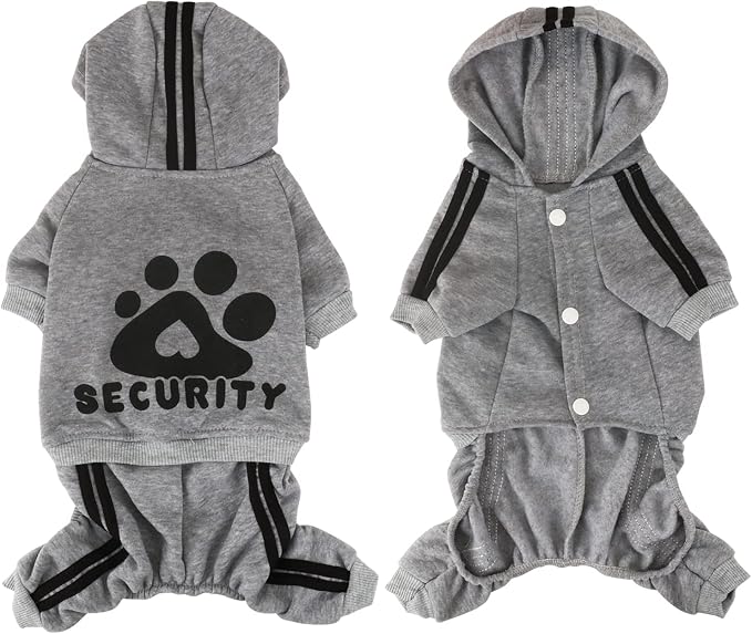 Dog Hoodie Security Clothes 4 Legs Jumpsuit Sweatshirt Hoodies Soft & Warm Dog Outfit Pullover Dog Winter Clothes Sweater for Small Medium Large Dogs Cats (Gray, XX-Large)