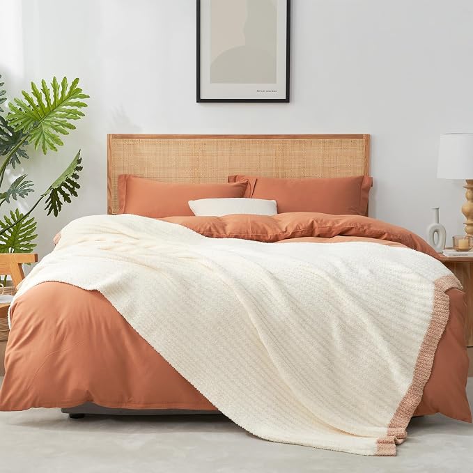 Snuggle Sac Buttery Soft Throw Blanket for Couch, Winter Fluffy Cozy Soft Throws Dupes for All Season, Reversible Warm Microfiber Fuzzy Blankets for Couch, Sofa, Bed, Travel, Cream, 50x60 inches