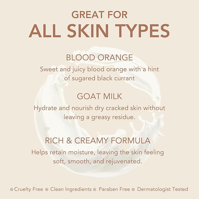 Dionis Goat Milk Blood Orange Hand & Body Cream and Body Lotion Bundle (Pack of 1)