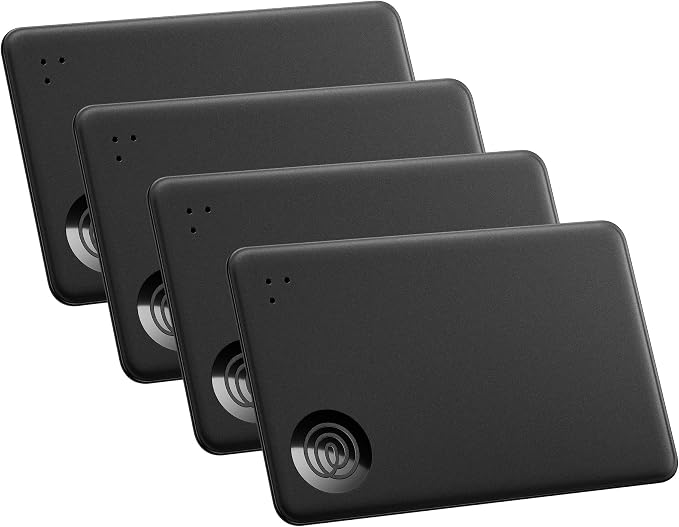 Life360 Tile Slim Bundle - Wallet Finder, Bluetooth Tracker and Item Locator for Luggage Tags, Passports and More. Both iOS and Android Compatible. Phone Finder. 4-Pack (Black)