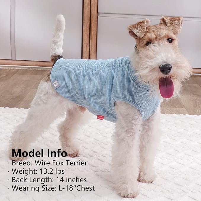 KYEESE 2Pack Waffle Dog Shirt for Medium Large Dogs Striped Dog Sweater | Cozy Warmth, Lightweight & Breathable, Gentle on Sensitive Skin, Stretchy & Free to Move, Comfortable Daily Wear