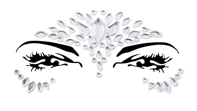 FACEGEM LONDON Face Gems Adhesive Glitter Jewel Tattoo Sticker Festival Gems Rave Party Body Make Up (21 PCS FACE GEMS)