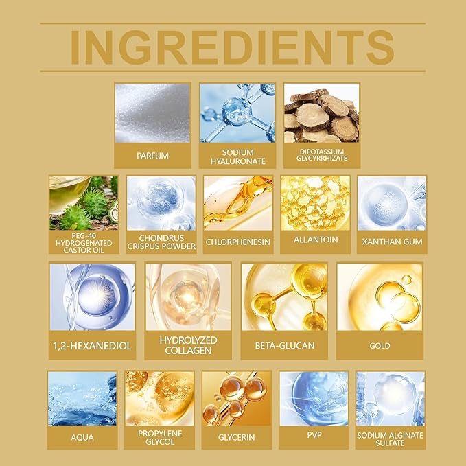 Gold Collagen Under Eye Mask Patches, 60 Pcs Anti-Aging Hydrating Eye Treatment for Dark Circles, Puffiness, Wrinkles and Fine Lines with Hyaluronic Acid