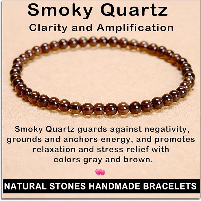 AD Beads Handmade Gemstone Stretch Elastic Bracelet Crystal Healing Reiki Nature's Beauty and Spiritual Essence Unisex