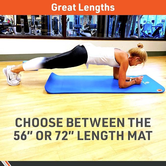 Body Sport 1/2 Inch Non-Slip Exercise Mat with Carry Strap for Men & Women - Thick Foam Surface for Yoga, Pilates, Fitness, and Aerobics - Home & Gym Workouts